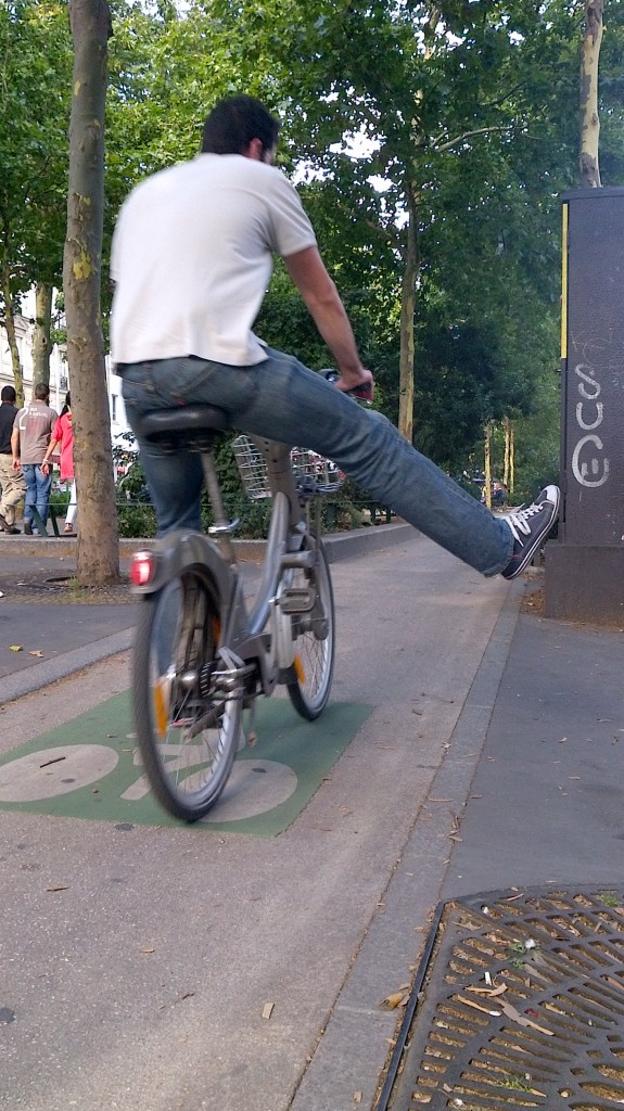 Cyclist on Boulevard de Rochechouart