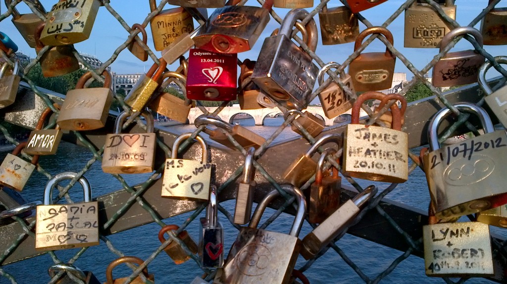 Locks on Pont des Arts, Paris, July 21, 2012