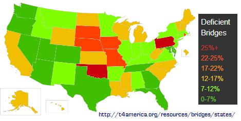 Transportation for America: Deficient Bridges by State 2011