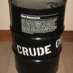 Oil barrel on display at North Dakota Heritage Center, Bismarck