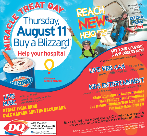 Madison Dairy Queen Miracle Treat Day 2011 Poster -- DeLon and Chuck Jump!