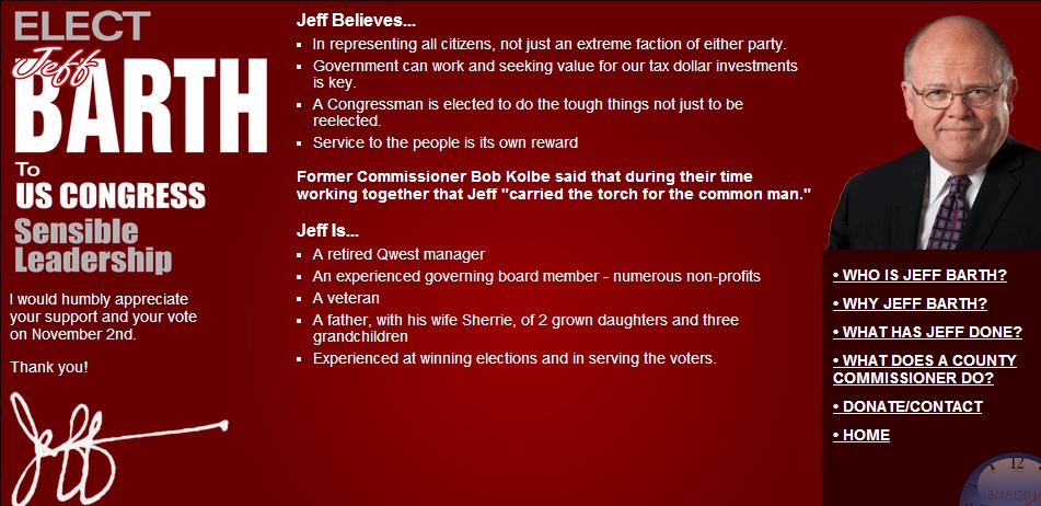Jeff Barth for Congress | campaign website home page