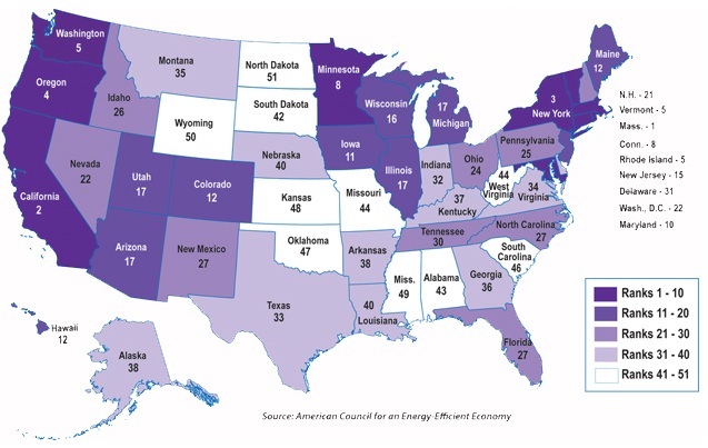 2011 Energy Scorecard Map, from American Council for an Energy-Efficient Economy