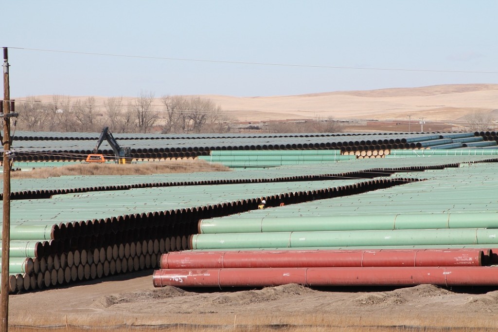 TransCanada Keystone XL pipeline depot, Gascoyne, North Dakota, 2012.02.16