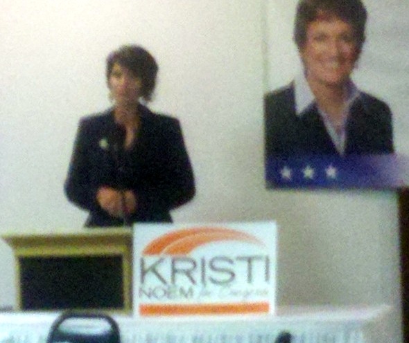 Rep. Kristi Noem, Lincoln Day Dinner, Madison, South Dakota, April 9, 2012. Photo by Russell Olson, Wentworth