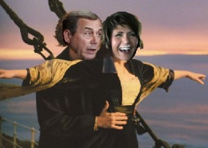 Kristi Noem John Boehner Titanic parody shot "I'm Flying!"