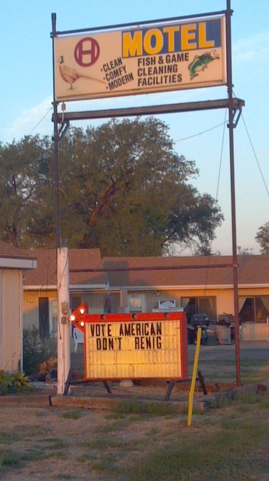 Circle H Motel Vote American Don't Renig