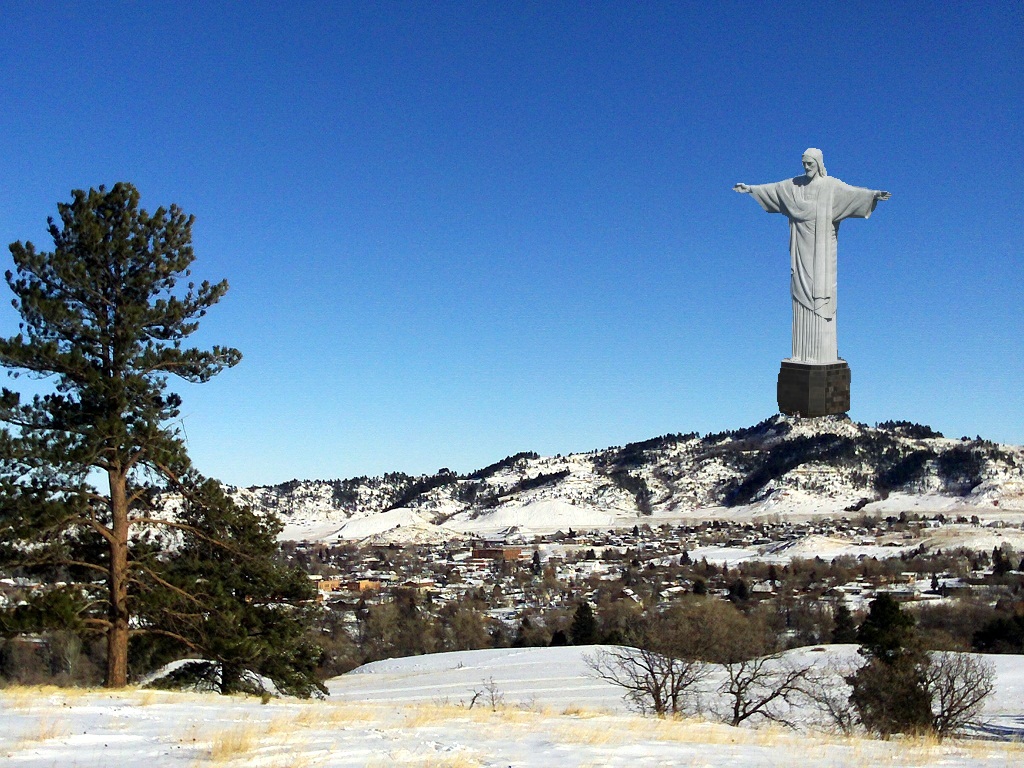 Proposed giant Jesus statue on Lookout Mountain, Spearfish, South Dakota