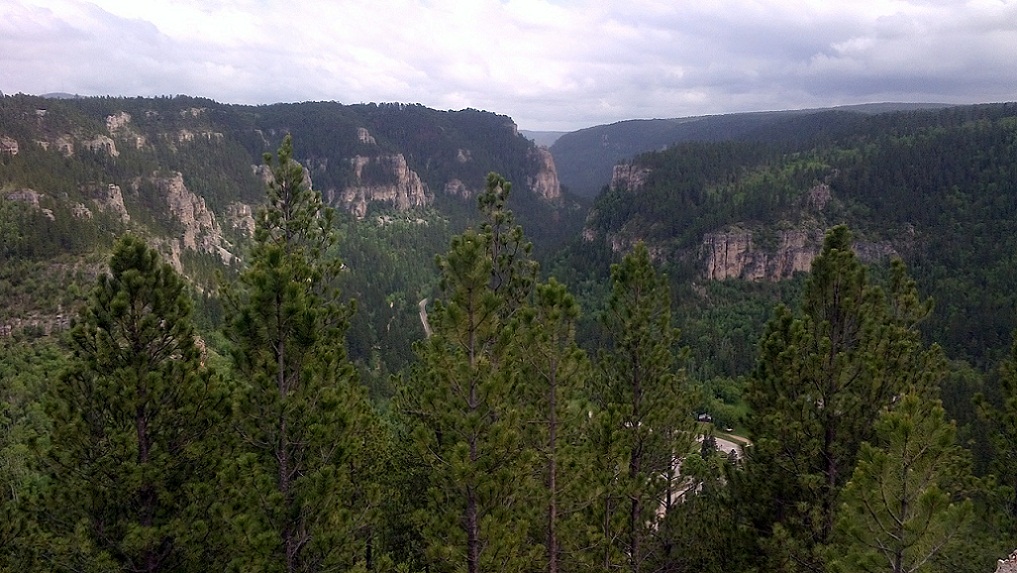 Spearfish Canyon, viewed from Buzzards Roost, over Savoy. Black Hills, South Dakota, 2013.06.22.