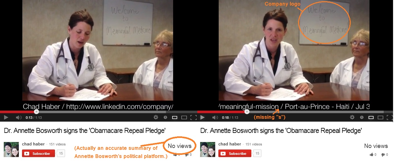 Screen caps of really bad Annette Bosworth campaign video