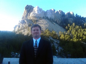 Jason Ravnsborg, candidate for U.S. Senate, in fancy civvies for a recent Mount Rushmore visit.