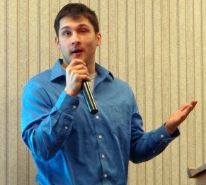 Cody Hausman speaks at Democratic Forum, Sioux Falls, SD, April 25, 2014.