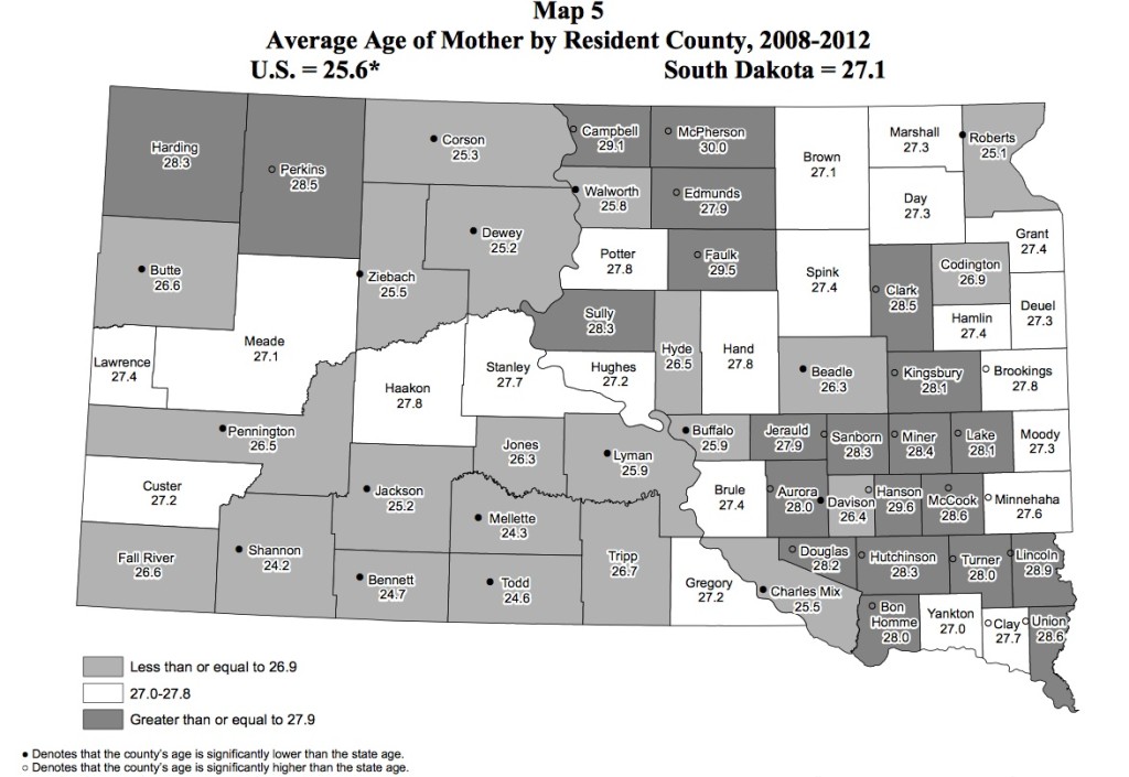 Average Age of Mother by SD County 2008-2012