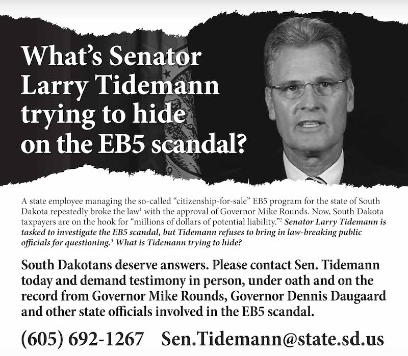 Ad released by South Dakota Democratic Party, 2014.09.15