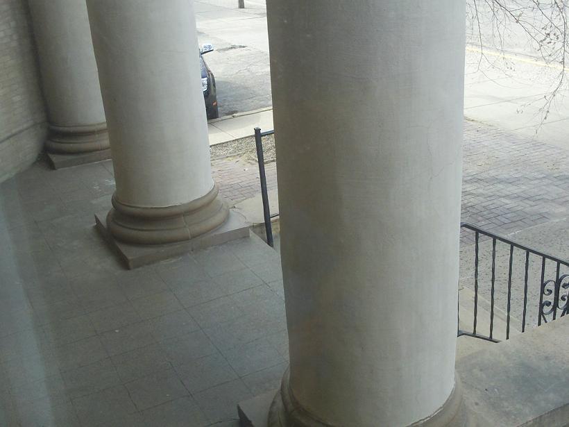 view out NW window, Masonic Temple, April 2010